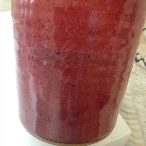 Bruning Pottery Hand-Thrown Stoneware Cranberry Red 11 3/8 Inch Vase - Picture 4 of 8